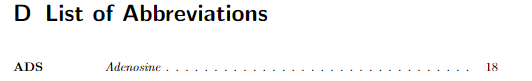 Fehlende Einrückung bei List of Abbreviations.