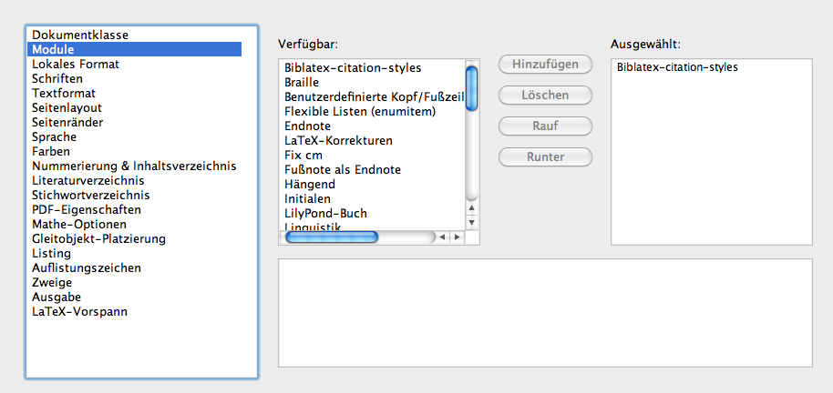 Modul Einstellung