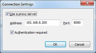 Proxy-Einstellungsdialog