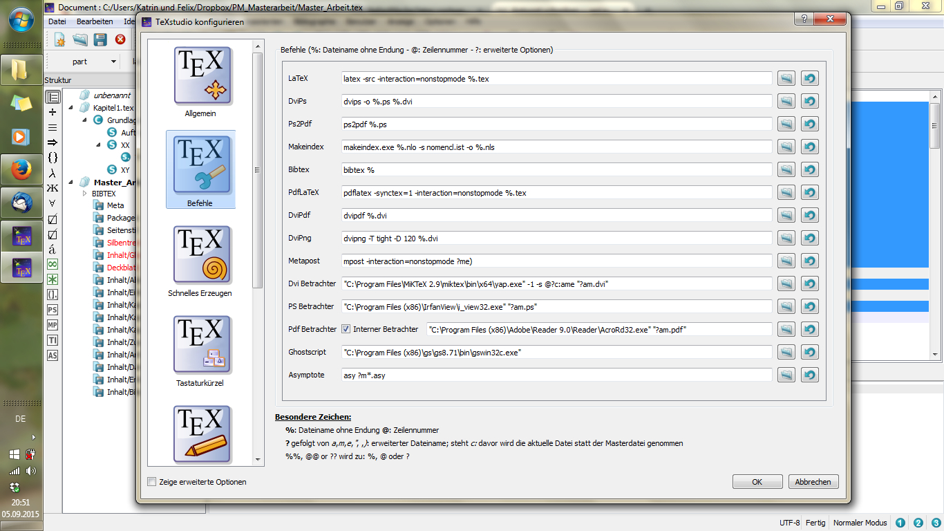 hier ein Screenshot mit den Einstellungen der Befehle.