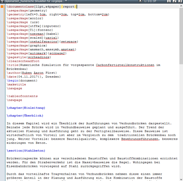 Dokumenteinstellungen