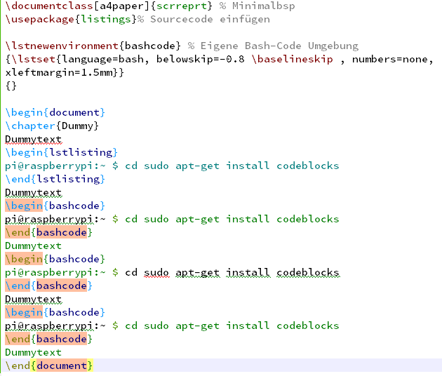 Screenshot Syntax-Highlighting
