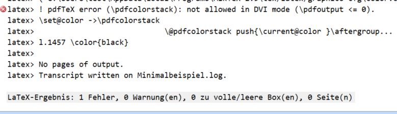 Fehlermeldung des TeXnicCenter