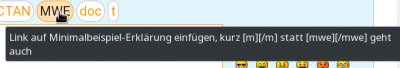 Tooltipp zu MWE